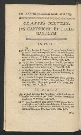 Classis XXVIII. Jus Canonicum Et Ecclesiasticum