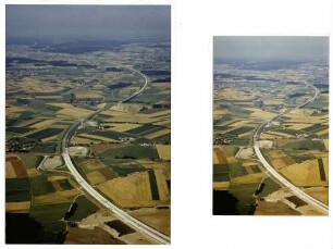 AS Aalen/Westhausen, Trassierung, Blick in Richtung Würzburg Im Vordergrund Seitenablagerung Agnesburg