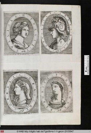 oben rechts: Olympias, Mutter von Alexander dem Großen.