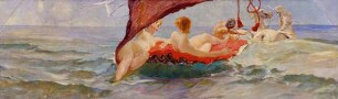 Venus im Muschelwagen. Teil der Wanddekoration der Villa Albers in Berlin-Steglitz