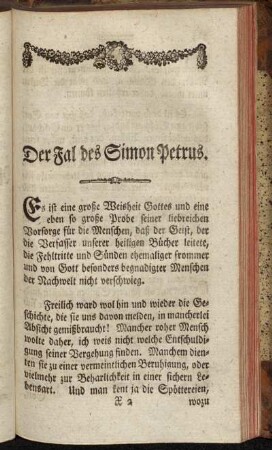 Der Fal des Simon Petrus.