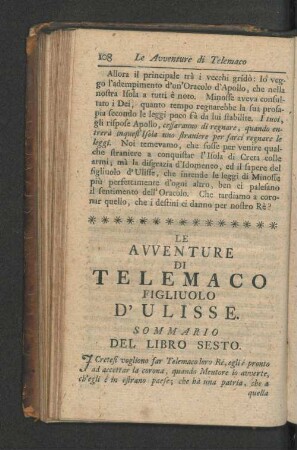 [Sommario Del Libro Sesto - Decimo.]