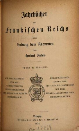 Jahrbücher des fränkischen Reichs unter Ludwig dem Frommen, 1. 814-830