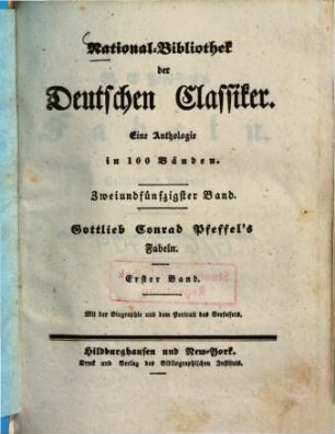 Gottlieb Conrad Pfeffel's Fabeln, 1,1. Poetische Werke