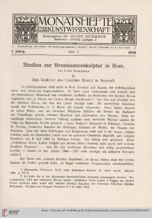1: Studien zur Renaissanceskulptur in Rom
