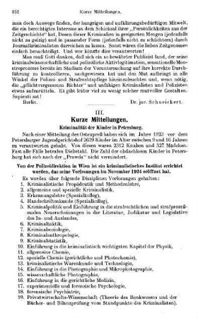 352-353, III. Kurze Mitteilungen