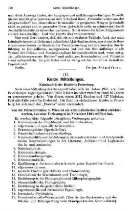 352-353, III. Kurze Mitteilungen