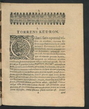 I. Torrens Kedron. - X. Gladius Petri.