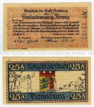 Notgeldserienschein der Stadt Flensburg