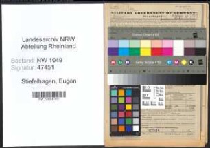 Entnazifizierung Eugen Stiefelhagen , geb. 19.12.1906 (Regierungsvermessungsrat)