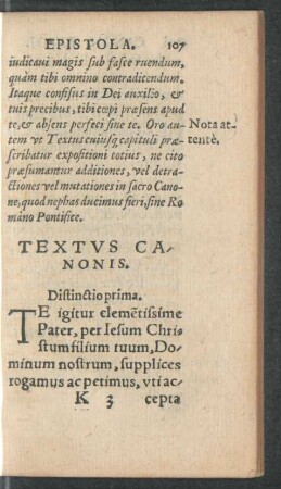 Textus Canonis. Distinctio prima.