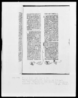 Eines der zwölf erhaltenen Pergamentexemplare der 42-zeiligen Bibel Gutenbergs — Band 1 der Gutenberg-Bibel — Initiale C(antate domino), Folio 314recto