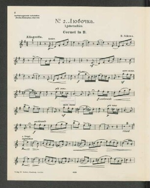 No. 2 Ljubotschka. Cornet in B.