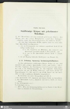 Fünfter Abschnitt. Stabförmige Körper mit gekrümmter Mittellinie.