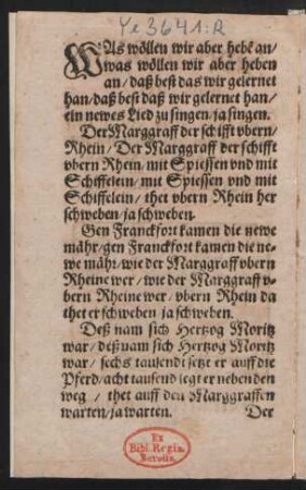Was wöllen wir aber hebe an/ || was wöllen wir aber heben || an/