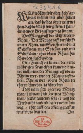 Was wöllen wir aber hebe an/ || was wöllen wir aber heben || an/