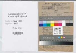 Entnazifizierung Fritz Polte, geb. 29.08.1901 (Angest.)