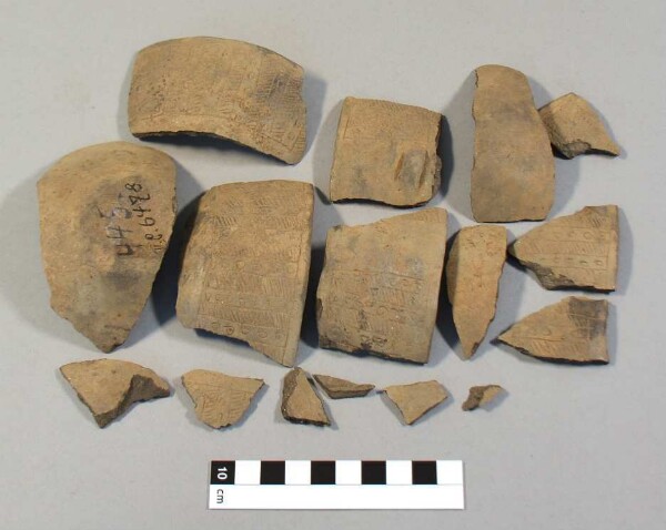 Fragments of a clay vessel