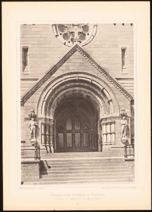 Ringkirche, Wiesbaden: Ansicht Portal (aus: Moderne Neubauten, 2.Jg., 1895ff, hrsg. W. Kick)