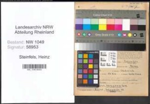 Entnazifizierung Heinz Steinfels , geb. 23.12.1922 (Angestellter)