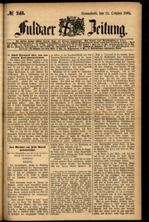 Ausgabe vom Samstag, den 21. Oktober 1882.