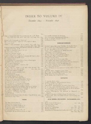 Index to Volume IV. December 1895 — November 1896