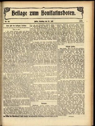 Zweite Ausgabe vom Sonntag, den 25. Juli 1909.