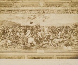 Raffaello Sanzio und Giulio Romano: Die Schlacht an der Milvischen Brücke, Sala di Costantino, Vatikanspalast, Rom
