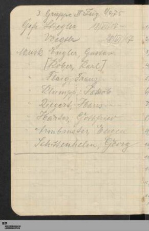 Namensliste "3. Gruppe, II. Zug, 8/475"