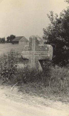 Sühnekreuz am Wege bei Wittichenau : Kamjentny křiž při puću pola Kulowa