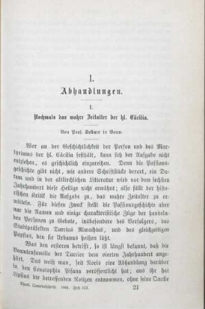 321-333 Nochmals das wahre Zeitalter der hl. Cäcilia