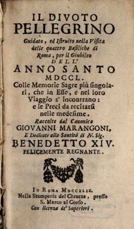 Il divoto Pellegrino guidato