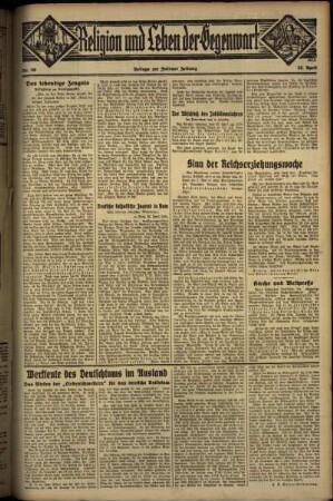 Dritte Ausgabe vom Sonntag, den 28. April 1935.