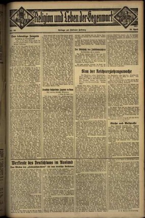Dritte Ausgabe vom Sonntag, den 28. April 1935.