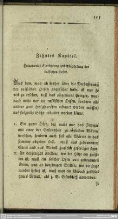 Zehntes Kapitel. Fernerweite Einrichtung und Abänderung der russischen Oefen