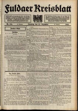 Zweite Ausgabe vom Dienstag, den 23. Dezember 1913.