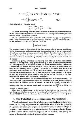4. The Potential of a Homogeneous circumference.