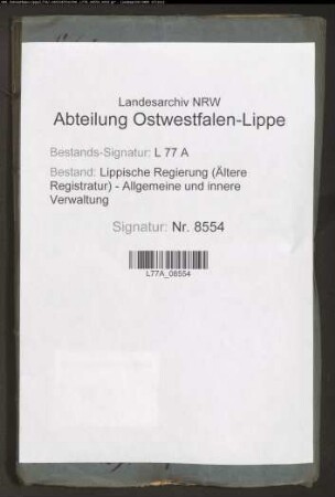 Wege-(Chaussee-)gelderhebung zwischen Meinberg und Blomberg zu Herrentrup, Bd. 1