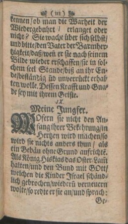 IX. Meine Jungfer.