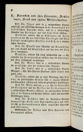 6-7, E. Sprachen und ihre Literatur, Archäologie, Kunst und schöne Wissenschaften