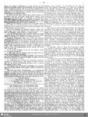 Zur Erinnerung an Friedrich List