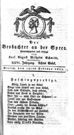8. Stueck, 19. Februar 1827