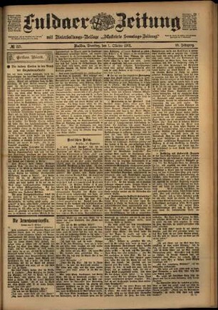 Erste Ausgabe vom Dienstag, den 01. Oktober 1901.