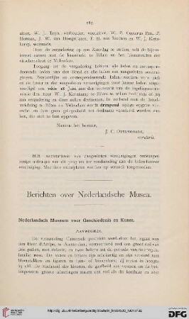 Berichten over Nederlandsche Musea
