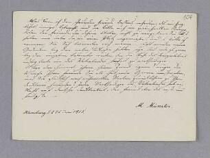 M... Münster. – Hamburg, 22.06.1815