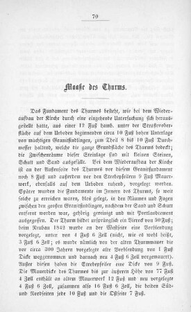 Maaße des Thurms.