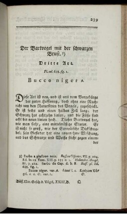 Die Bartvögel mit der schwarzen Brust. Dritte Art.