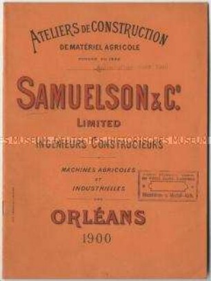 Landwirtschaftliche Maschinen der Samuelson Company in Frankreich