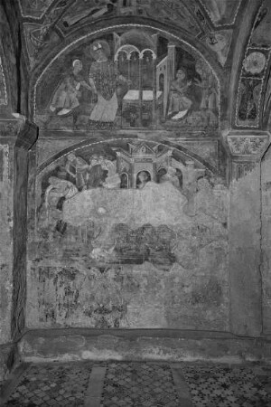 Freskendekoration mit Figuren und Szenen des AT, der Apokalypse, Evangelisten und Heiligen — Szenen aus dem Leben des Heiligen Magnus