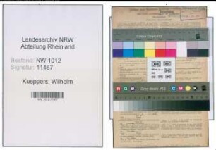 Entnazifizierung Wilhelm Kueppers , geb. 11.11.1874 (Baeckermeister)